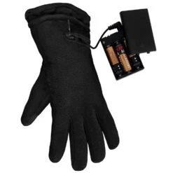 Unisex Black AA Battery Heated Fleece Gloves -Work Gloves Shop actionheat heated gloves ah fgv aa 01 44 1000