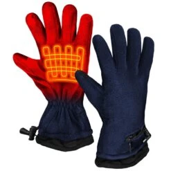 Unisex 1-Size Navy AA Heated Fleece Gloves -Work Gloves Shop actionheat heated gloves ah fgv aa 01 n 4f 1000