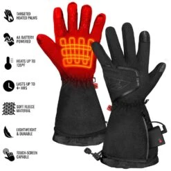 Men's Large/Extra-Large Black AA Heated Fleece Gloves 2.0 -Work Gloves Shop actionheat heated gloves ah fgv aa 2 m l xl 1f 1000