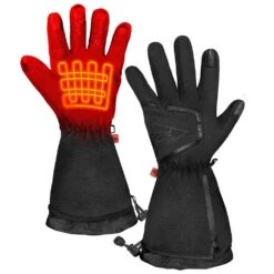 Women's Large/Extra-Large Black AA Heated Fleece Gloves 2.0 -Work Gloves Shop actionheat heated gloves ah fgv aa 2 w l xl 4f 1000
