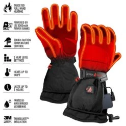Men's X-Large Black 5-Volt Battery Heated Snow Gloves -Work Gloves Shop actionheat heated gloves ah gv 5v m xl 4f 1000