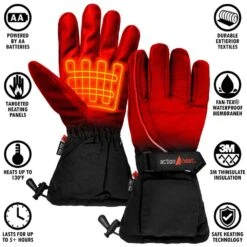 Men's Black AA Battery Heated Gloves -Work Gloves Shop actionheat heated gloves ah gv aa 01 m 1f 1000