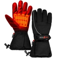 Men's Black AA Battery Heated Gloves -Work Gloves Shop actionheat heated gloves ah gv aa 01 m 4f 1000