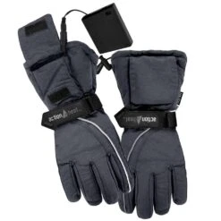 Men's 1-Size Grey AA Heated Snow Gloves -Work Gloves Shop actionheat heated gloves ah gv aa 1 m g 44 1000