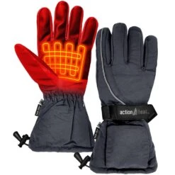 Men's 1-Size Grey AA Heated Snow Gloves -Work Gloves Shop actionheat heated gloves ah gv aa 1 m g 4f 1000