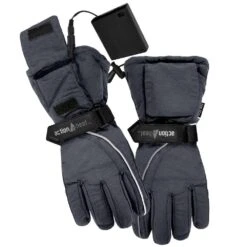 Women's 1-Size Grey AA Heated Snow Gloves -Work Gloves Shop actionheat heated gloves ah gv aa 1 w g 44 1000