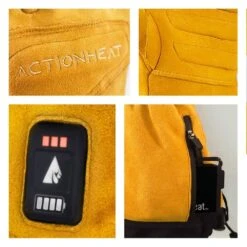 Unisex XX-Large Yellow 7-Volt Rugged Leather Heated Work Gloves -Work Gloves Shop actionheat heated gloves ah wkgv 7v y xxl 1f 1000