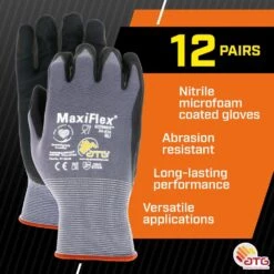MaxiFlex Ultimate Men's Large Gray Nitrile-Coated Work Gloves With Touchscreen Capability (12-Pack) -Work Gloves Shop atg work gloves 34 874 l e1 1000