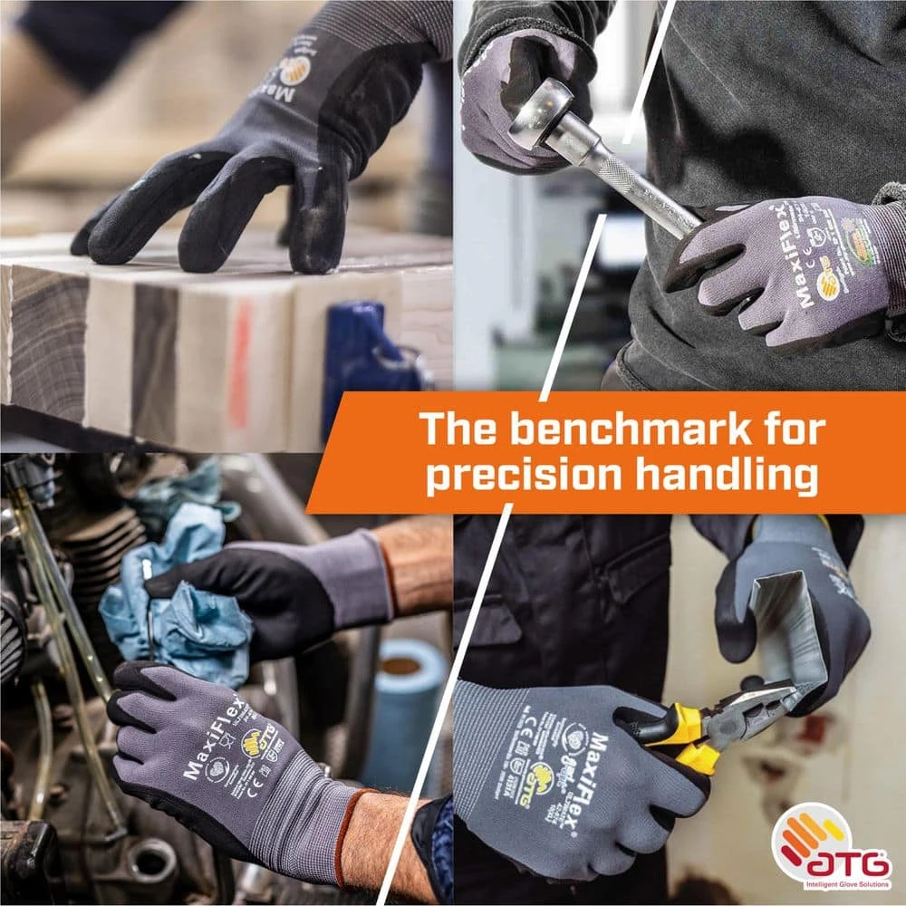 MaxiFlex Ultimate Men's Large Gray Nitrile Coated Outdoor And Work Gloves With Touchscreen Capability (3-Pack) 7 MaxiFlex Ultimate Men's Large Gray Nitrile Coated Outdoor And Work Gloves With Touchscreen Capability (3-Pack) - Image 5