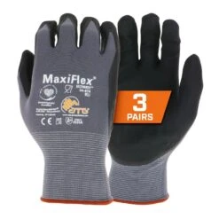 MaxiFlex Ultimate Men's Large Gray Nitrile Coated Outdoor And Work Gloves With Touchscreen Capability (3-Pack)