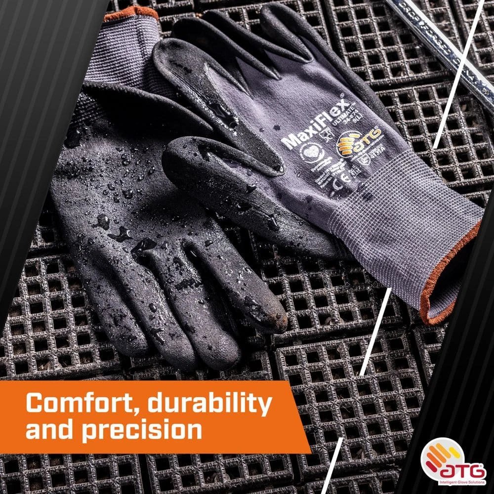 MaxiFlex Ultimate Men's Large Gray Nitrile Coated Outdoor And Work Gloves With Touchscreen Capability (3-Pack) 10 MaxiFlex Ultimate Men's Large Gray Nitrile Coated Outdoor And Work Gloves With Touchscreen Capability (3-Pack) - Image 8