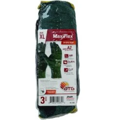 MaxiFlex Cut Men's Medium Green ANSI 2-Premium Nitrile-Coated Outdoor And Work Gloves With Touchscreen (3-Pack) -Work Gloves Shop atg work gloves 34 8743 m3p c3 1000