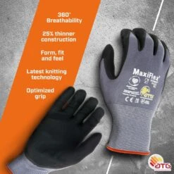MaxiFlex Ultimate Men's X-Large Gray Nitrile Coated Work Gloves With Touchscreen Capability -Work Gloves Shop atg work gloves 34 874t xlvpd72 a0 1000