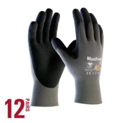 MaxiFoam Lite Men's Medium Gray Nitrile-Coated Grip Abrasion Resistant Outdoor And Work Gloves (12-Pack)