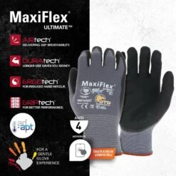 MaxiFlex Ultimate Men's Large Gray Nitrile-Coated Outdoor And Work Gloves With AD-APT Hand Cooling Technology (2-Pack) -Work Gloves Shop atg work gloves 42 874t l2p e1 1000