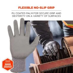 ProFlex 7024 Small Gray PU Coated Cut-Resistant Gloves (12-Pairs) -Work Gloves Shop ergodyne work gloves 10392 76 1000