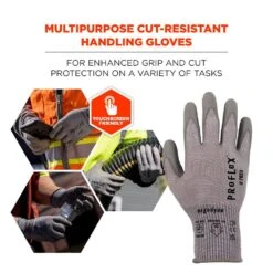 ProFlex 7024 Medium Gray PU Coated Cut-Resistant Gloves (12-Pairs) -Work Gloves Shop ergodyne work gloves 10393 4f 1000