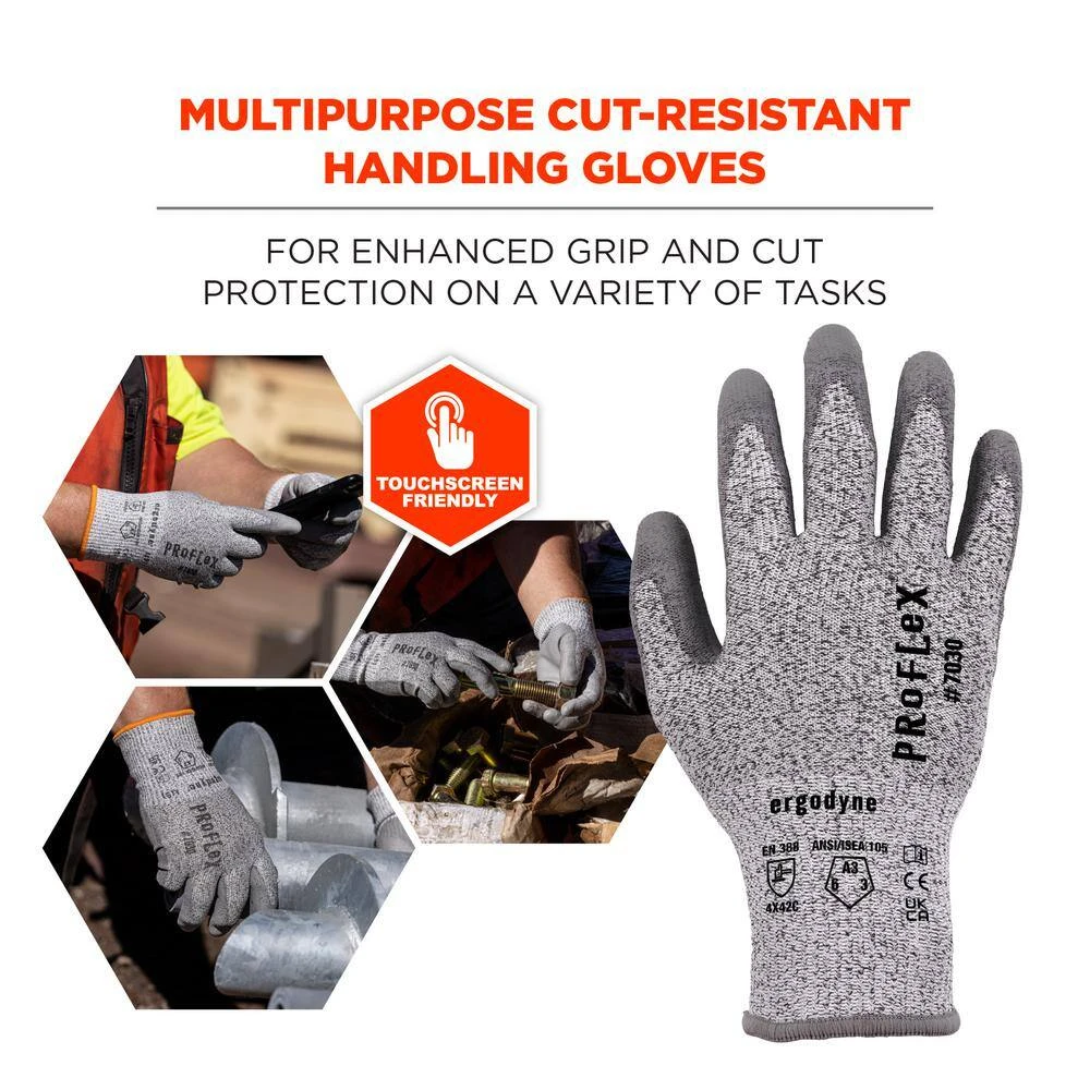 ProFlex 7030 Small Gray PU Coated Cut-Resistant Gloves (12-Pairs) 7 ProFlex 7030 Small Gray PU Coated Cut-Resistant Gloves (12-Pairs) - Image 5