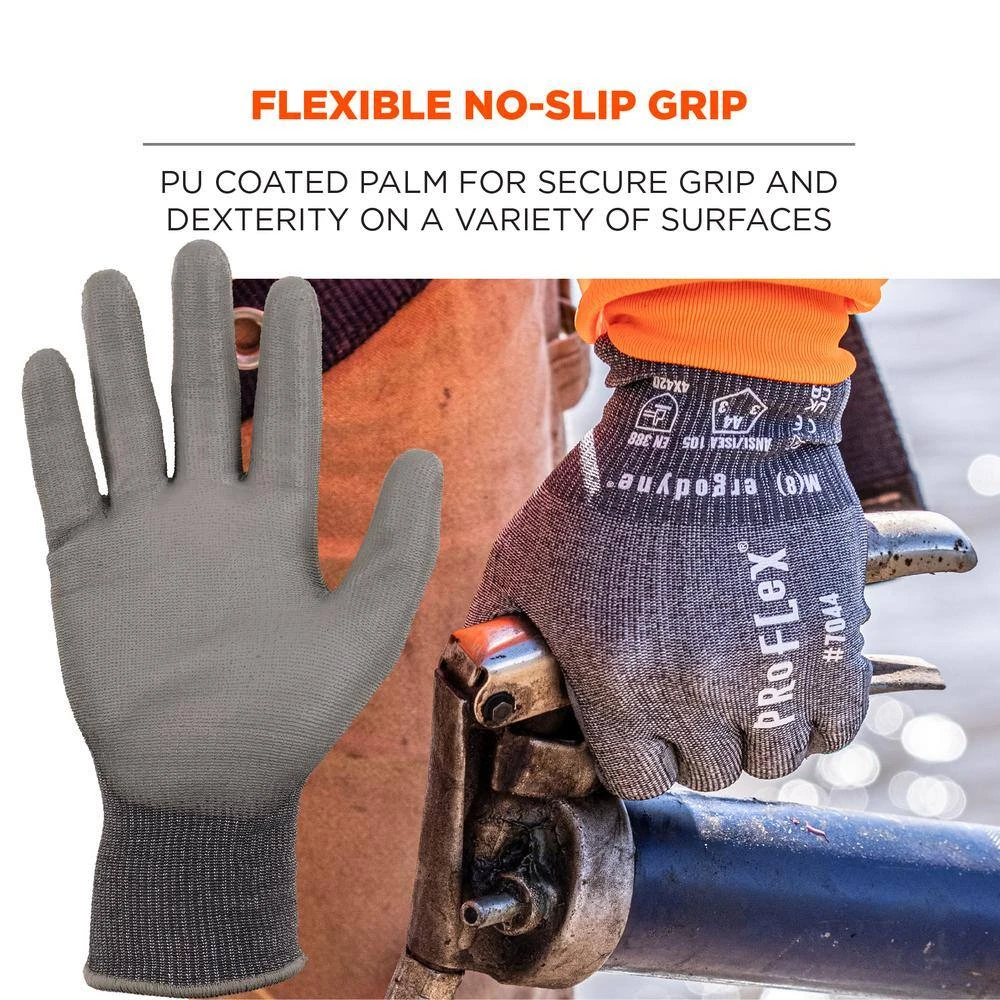 ProFlex 7044 Large - Gray, Cut Resistant, Polyurethane Coated, General Purpose Gloves (12-Pairs) 7 ProFlex 7044 Large - Gray, Cut Resistant, Polyurethane Coated, General Purpose Gloves (12-Pairs) - Image 5