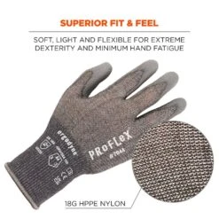ProFlex 7043 2XL - Gray, Cut Resistant, Polyurethane Coated, General Purpose Gloves (12-Pairs) -Work Gloves Shop ergodyne work gloves 10486 44 1000
