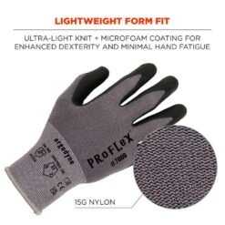 ProFlex 7000 Small Gray Nitrile Coated Gloves (12-Pairs) -Work Gloves Shop ergodyne work gloves 7000 fa 1000 2