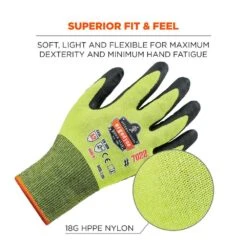 ProFlex 7022 Small Hi-Vis Nitrile Coated Cut-Resistant Gloves (144-Pairs) -Work Gloves Shop ergodyne work gloves 7022 1f 1000 4