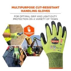 ProFlex 7022 Extra Large Hi-Vis Nitrile Coated Cut-Resistant Gloves (144-Pairs) -Work Gloves Shop ergodyne work gloves 7022 4f 1000