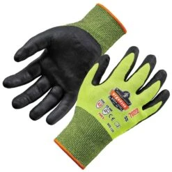 ProFlex Small Lime Hi-Vis Nitrile-Coated Cut-Resistant Gloves A2 DSX, Dry Grip