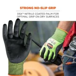 ProFlex 7022 Medium Hi-Vis Nitrile Coated Cut-Resistant Gloves (144-Pairs) -Work Gloves Shop ergodyne work gloves 7022 fa 1000 1