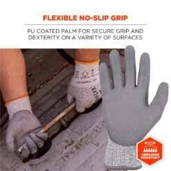 ProFlex 7030 Extra Large Gray PU Coated Cut-Resistant Gloves (12-Pairs) -Work Gloves Shop ergodyne work gloves 7030 44 1000