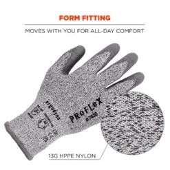 ProFlex 7030 Extra Large Gray PU Coated Cut-Resistant Gloves (12-Pairs) -Work Gloves Shop ergodyne work gloves 7030 fa 1000