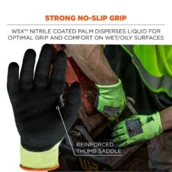 ProFlex 7041 Extra Large-Lime, Hi-Vis, Cut Resistant, Nitrile Coated, General Purpose Gloves (144-Pairs) -Work Gloves Shop ergodyne work gloves 7041 1f 1000 1