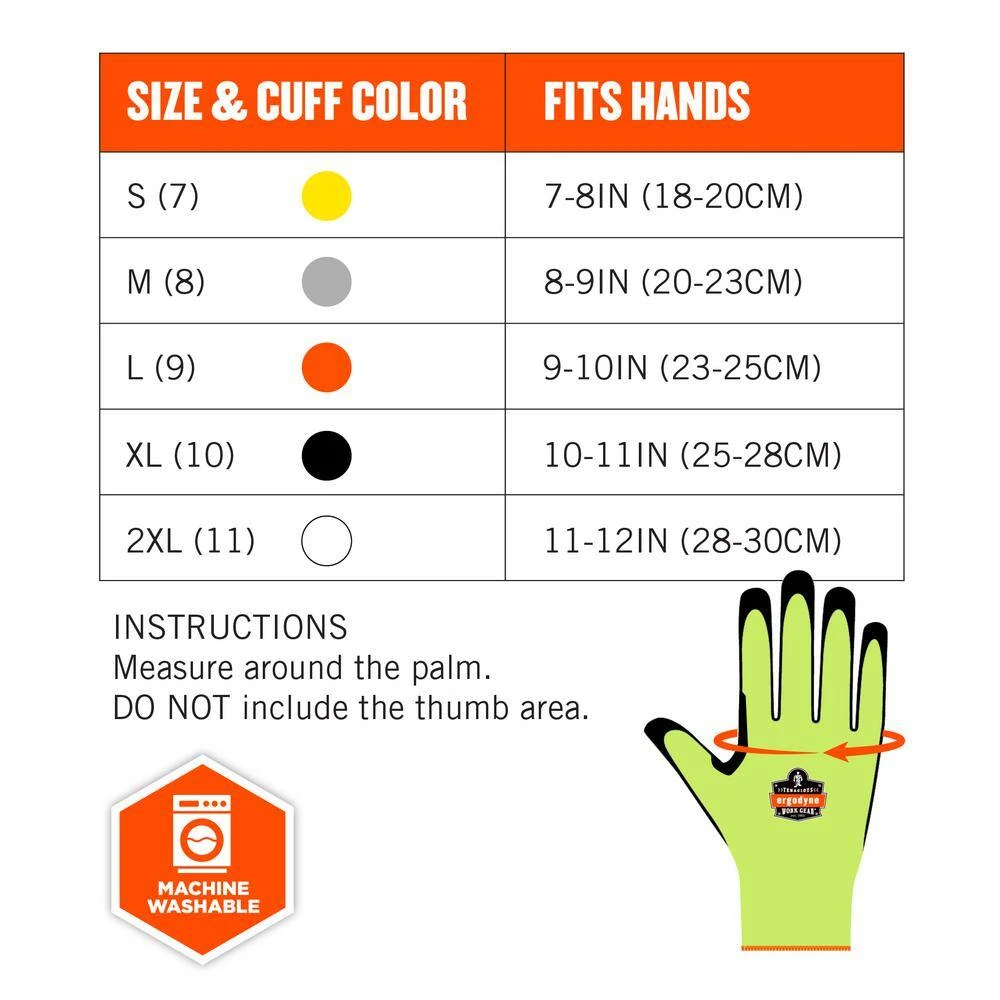 ProFlex 7041 2XL-Lime, Hi-Vis, Cut Resistant, Nitrile Coated, General Purpose Gloves (144-Pairs) 10 ProFlex 7041 2XL-Lime, Hi-Vis, Cut Resistant, Nitrile Coated, General Purpose Gloves (144-Pairs) - Image 8