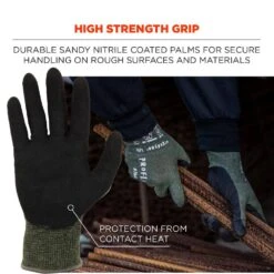ProFlex 7042 Small-Green, Cut Resistant, Heat Resistant, Nitrile Coated, General Purpose Gloves (12-Pairs) -Work Gloves Shop ergodyne work gloves 7042 1f 1000
