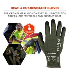 ProFlex 7042 2XL-Gray, Cut Resistant, Heat Resistant, Nitrile Coated, General Purpose Gloves (12-Pairs) -Work Gloves Shop ergodyne work gloves 7042 c3 1000 1