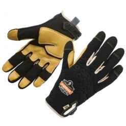 ProFlex Small Black Heavy-Duty Leather-Reinforced Work Gloves