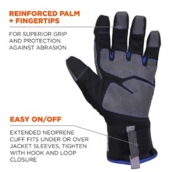 ProFlex 817WP Small Black Reinforced Thermal Waterproof Utility Gloves -Work Gloves Shop ergodyne work gloves 817wp 1f 1000 1