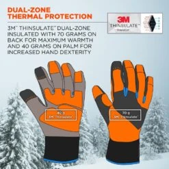 ProFlex 818WP Large Orange Performance Thermal Waterproof Utility Gloves -Work Gloves Shop ergodyne work gloves 818wp 4f 1000