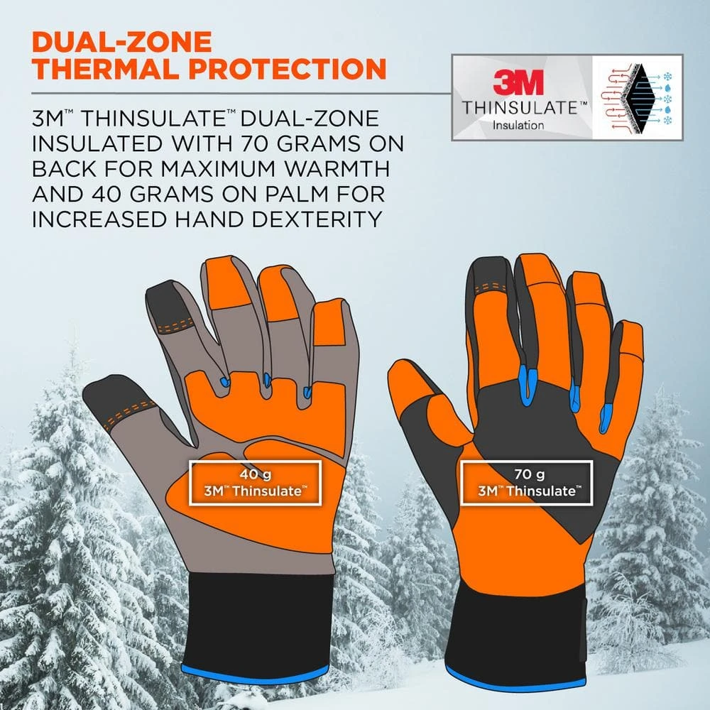 ProFlex 818WP Small Orange Performance Thermal Waterproof Utility Gloves 5 ProFlex 818WP Small Orange Performance Thermal Waterproof Utility Gloves - Image 3