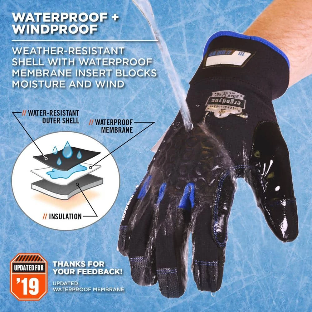 ProFlex 818WP Small Black Performance Thermal Waterproof Utility Gloves 4 ProFlex 818WP Small Black Performance Thermal Waterproof Utility Gloves - Image 2