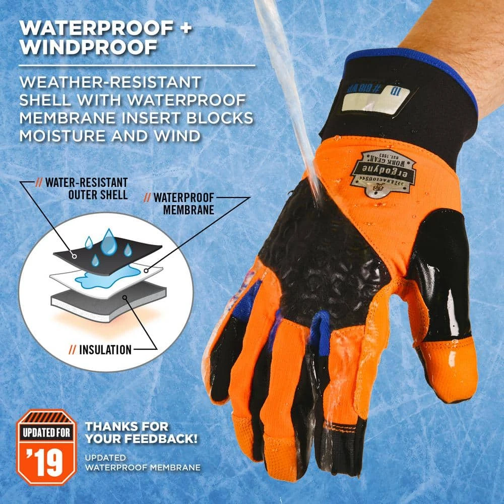 ProFlex 818WP Small Orange Performance Thermal Waterproof Utility Gloves 4 ProFlex 818WP Small Orange Performance Thermal Waterproof Utility Gloves - Image 2