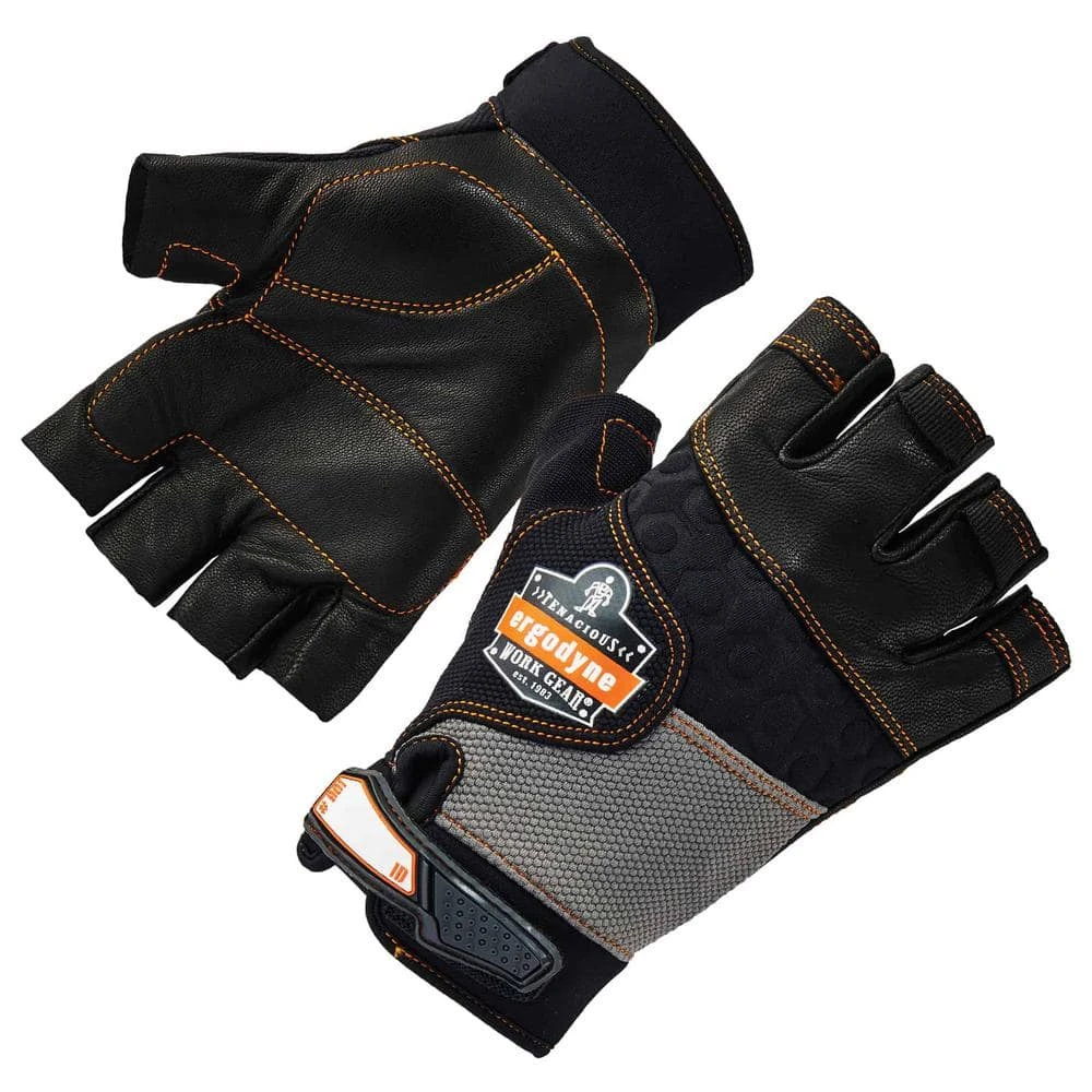 ProFlex 901 Medium Half-Finger Leather Impact Work Gloves 3 ProFlex 901 Medium Half-Finger Leather Impact Work Gloves