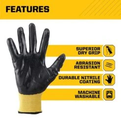 Large Nitrile Coated Work Gloves (30-Pack) -Work Gloves Shop firm grip work gloves 34300 4f 1000