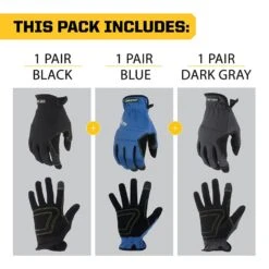 X-Large Utility Work Gloves (3 Pack ) 12 X-Large Utility Work Gloves (3 Pack ) -Work Gloves Shop firm grip work gloves 39103 024 1f 1000