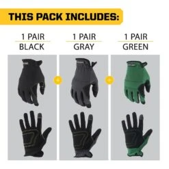 Utility Medium Work Gloves (3-Pack) -Work Gloves Shop firm grip work gloves 43106 024 1f 1000