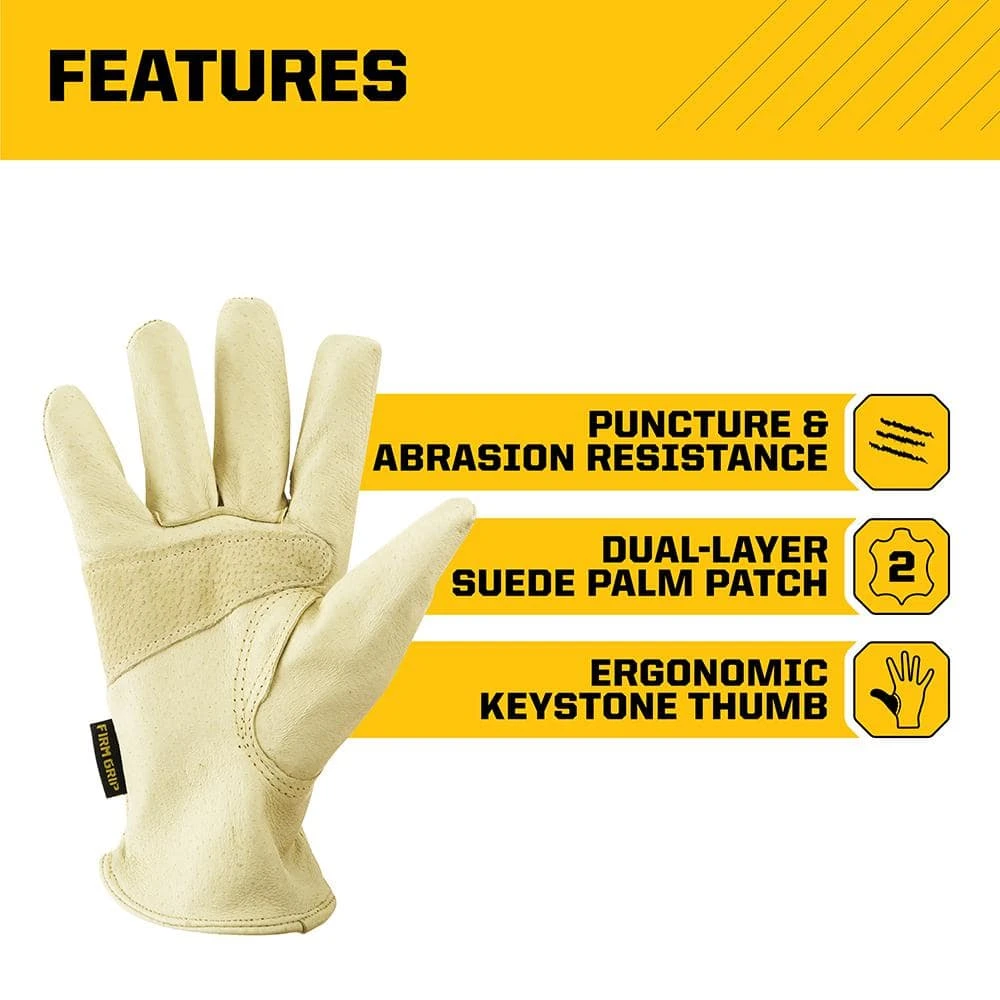 Medium Grain Pigskin Leather Work Gloves 5 Medium Grain Pigskin Leather Work Gloves - Image 3