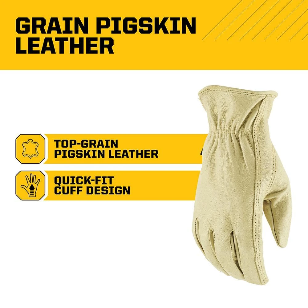 Medium Grain Pigskin Leather Work Gloves 4 Medium Grain Pigskin Leather Work Gloves - Image 2