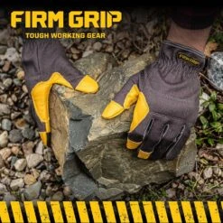 Medium Duck Canvas Hybrid Leather Work Gloves 15 Medium Duck Canvas Hybrid Leather Work Gloves -Work Gloves Shop firm grip work gloves 56326 010 fa 1000