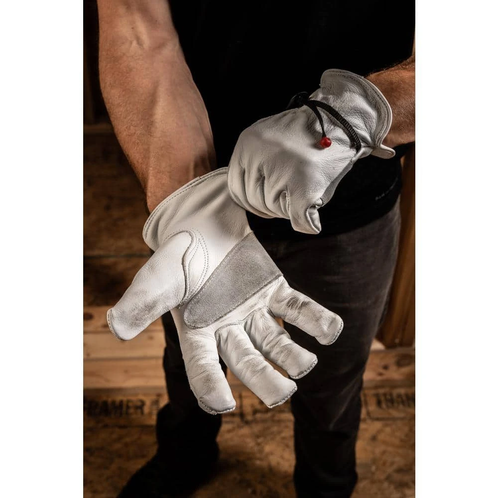 Large Cowhide Leather Work Gloves 7 Large Cowhide Leather Work Gloves - Image 5