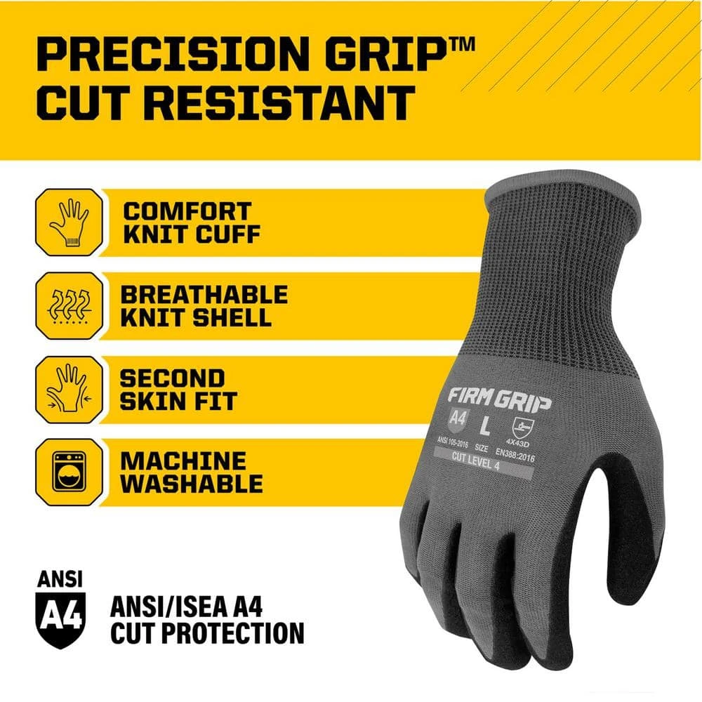 Large Precision Grip ANSI A4 Cut Resistant Work Gloves 4 Large Precision Grip ANSI A4 Cut Resistant Work Gloves - Image 2